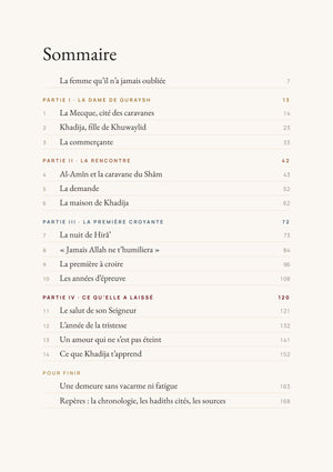 Page du livre : le sommaire