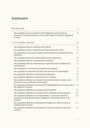 Page du livre : le sommaire