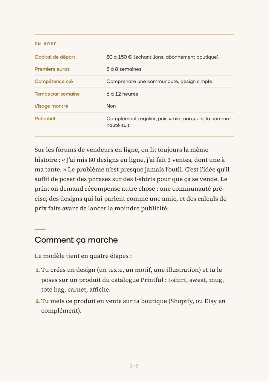 Page du livre : Une fiche En bref par business