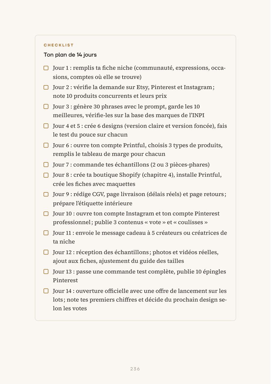 Page du livre : Un plan de 14 jours